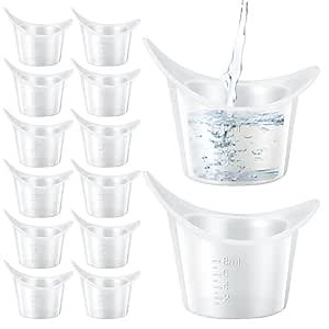 Eye Wash Bath Kit Silicone Eye Wash Cup, 13PCS Eye Flush Kit Eye Cleansing Flushing Rinse Cups with Calibration for Eye Wash Refresh Clean Tired Eyes
