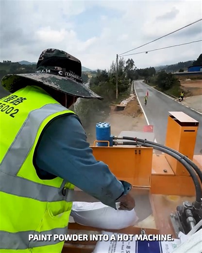 Road Line Paint Powder Filling #RoadPainting #LineMarkingMachine #ThermoplasticPaint | YNP Media