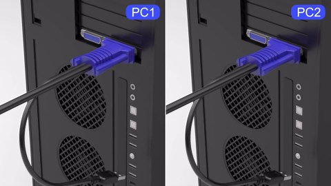 16 Port VGA KVM Switch, 17'' LCD KVM Console Integrated with Keyboard Monitor Touchpad Drawer, 1U Rack Mount KVM for 19'' Cabinet, Supports OSD Menu/Hotkey/Button Switch(16 KVM Cables)