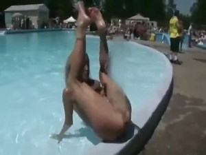 American milf blonde stripper in a spring break