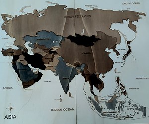Wooden Asia Geography Puzzle – Montessori Learning Map of Asia for Kids & Adults - Etsy
