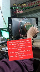 Green color cathode pin shot, and that's why the green color check is visible, it is naturally from the picture tube. But it is possible to fix 100% technically. Watch the video till the end to know. #Alamin_Electronics #alamin #electronics #Monirampur #bazar #Shahzadpur #Sirajganj #all_led_repair #all_led_tv_services #reelsviralシ #fypシ゚viralシ #fbyシvideo #fbreelsfypシ゚viral #fbreels #fbyシ #alaminelectronics #reelsvideo #tv #LED #LCD #friends #foryou #followers #fbreels #service #repair | Alamin E