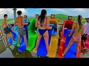 Waterslides at Soaky Mountain Waterpark in Sevierville, USA