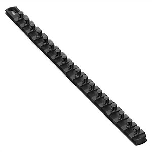18” Socket Organizer w/Twist Lock Clips - Black-3/8"