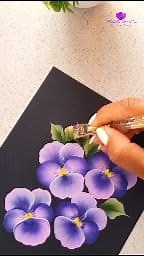 vibrant and Beautiful pansy painting. #artvideo #onestroke #viralvideo | WoCol