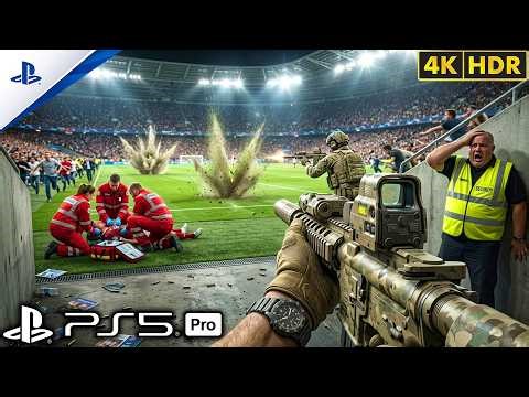 (PS5) Football Stadium Under Attack | Realistic Ultra Graphics Gameplay [4K60FPSHDR] Call of Duty