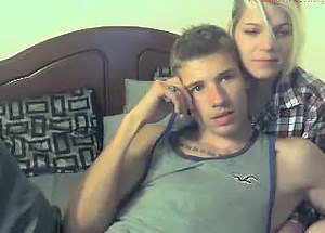 Cute couple are having fun on their webcam putting on a sex