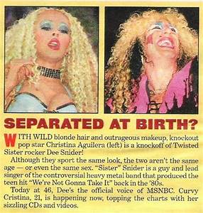 Aguilera Separated At Birth Magazine Article With 2