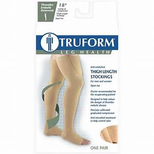 Truform Surgical Compression Thigh High Open Toe Beige S