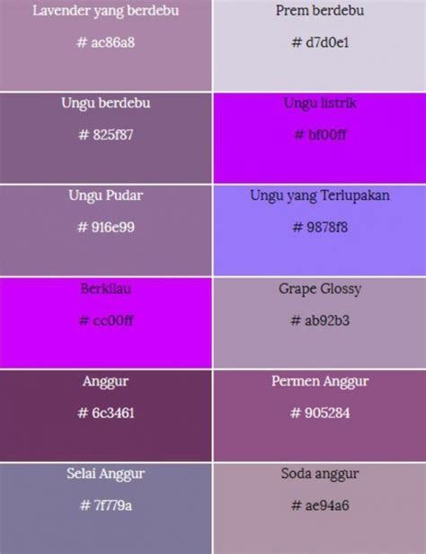 Tingkat Kecerahan Warna Lilac dan Purple