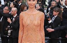 victoria hervey lady cannes through festival film flashes gown getty everything express braless