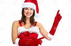 helper santa girl christmas isolated background beautiful white stock photography joyful party preview