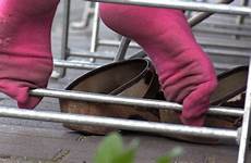 socks dirty pink feet cc her she rubbing toes beautifully curling crunching them so