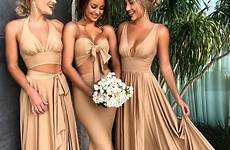 bridesmaid sexy dresses wedding honor nude dress bride champagne babyonlinedress 2024 instagram party simple mismatched prom long