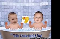 cousins bathtub tootin baby