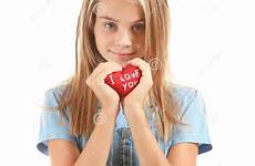 little holding heart text cute red girl background preview childhood shape