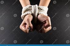 hands bondage rope bound female tied knots marketing her trafficking human stock spiritual girl victim untying strategy digital stunting police