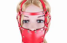 gag harness mask mouth ball head open red aliexpress adult sex restraint pvc toys leather game