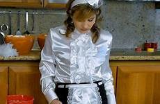 zofe maids satin bluse uniform blouses kleider besuchen hintern