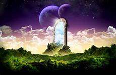 wallpaper fantasy landscape gate background hd wallpapers magic door real world preview click full