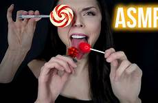 asmr licking lollipops