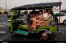 tuk bangkok thailand several alamy young women shopping cart