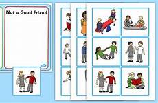 sorting twinkl ks2 flashcards bad pshe activities autism friendships behaviour