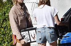 ashley cara delevingne benson sex bench angeles los looked dailymail paired denim casually tee shorts baseball cap simple cool hawtcelebs
