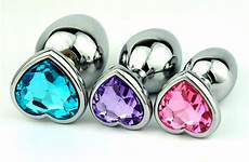 anal plug butt toys heart sex shaped metal shape jeweled unisex attractive newest size color stainless booty beads crystal jewelry