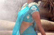kajal saree navel aggarwal blue hot agarwal half armpits sexy movie show idlebrain actress hottest tamil indian wet