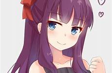 anime girl purple hair