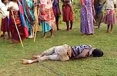women tied child beaten man rapist india beat beating him tie rape mothers sticks her ground hit revenge whipped angry