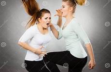 women argue agressive fight having two preview