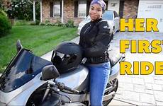 wife rides motorcycle first time