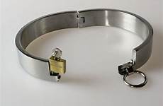steel stainless collar slave bondage collars metal neck lock male female material ring