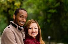 interracial romantic portrait couple outdoor happy young park preview diversity african