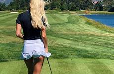golfing golfer golfers spiranac paige upskirts skirt attire swing outfits kearney golfeuse thechive