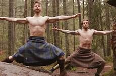 scottish kilts men yoga doing big scotland cheeky bbc