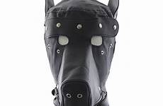bdsm dog bondage hood headgear mask masks removable slave head sm sex mouth leather games adult muzzle fetish pu blindfold