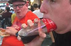 bottle coke deepthroating public friend funny
