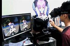 anime grabbing vr game breasts reality virtual oculus boob gif waifu japanese rift there man but has