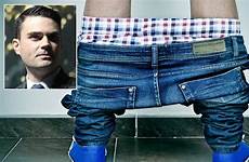 ben pants down shapiro urinal ankles peeing pulls before reddit twitter