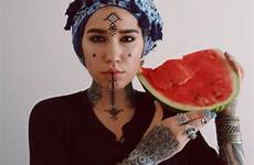 berber tattoos moroccan tatouages watermelon ethniques visage maquillages cheked alice
