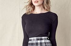 skirt pleated plaid mini size wearing model shop small