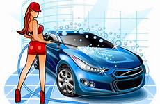 car vector wash washing clip girl illustration illustrations