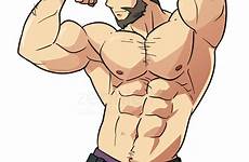 gay deviantart kukui professor sex zephleit jarvis anime guy man men drawing animated comics muscles hot character characters guys draw