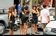 thai girls bar young thailand pattaya dressed night alamy stock calling customers color nightlife club
