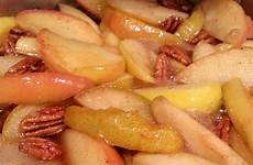 apples glazed pears maple cinnamon