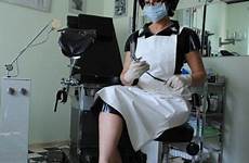 domina klinik fetisch clinic pvc rubber nurses apron bizarre schürze dorn strafe strenge handschuhe dominas