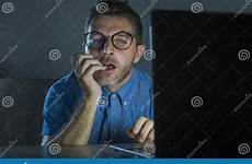 sex laptop nerd movie lascivious watching pervert addict aroused glasses late computer looking night man online expression face